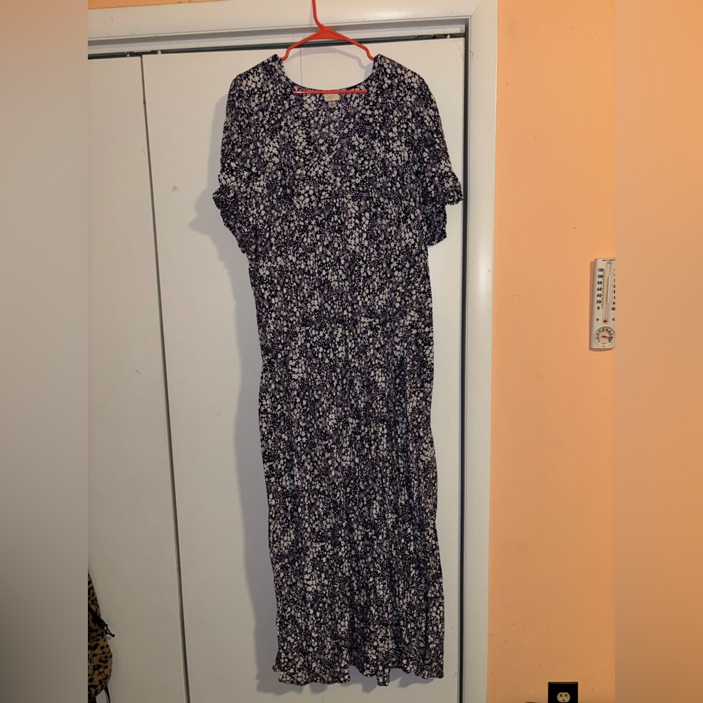 Purple floral maxi dress
